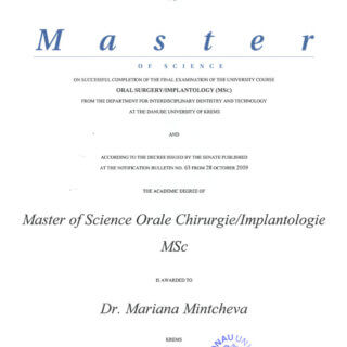 Dr. Mariana Mintcheva: Master