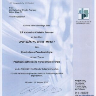 Zertifikat Katharina Christin Franzen